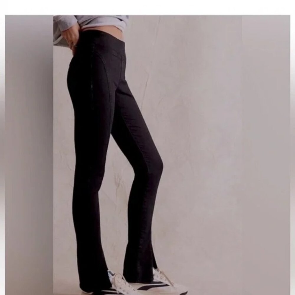NWOT We The Free Women's Double Dutch Slit Pull On Skinny Jeans Black - Picture 3 of 10